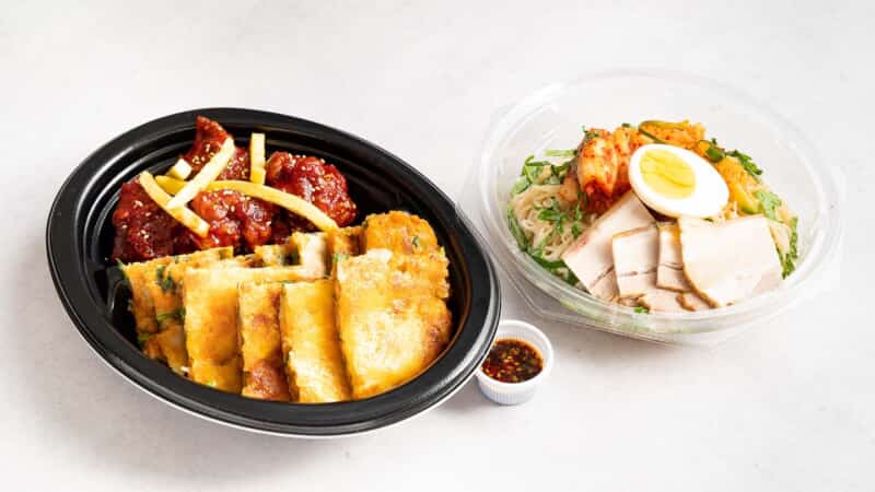 選べるチヂミ＋冷麺＆チキンシェアセット｜薬院でキムチのテイクアウト・デリバリーなら こだわりキムチの横山商店 薬院六つ角店